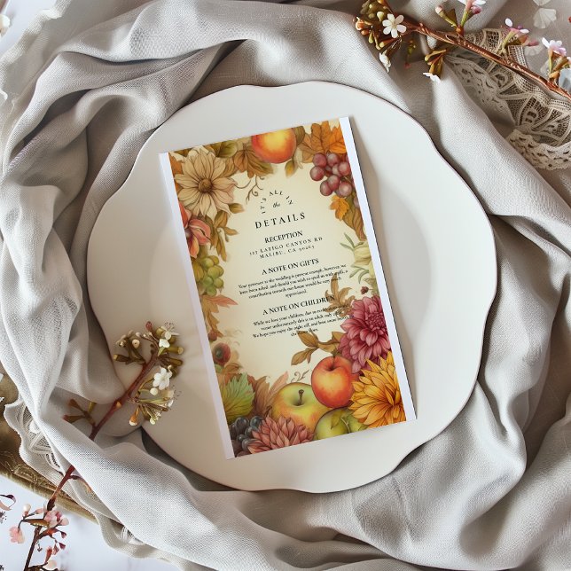 Harvest Floral Fall Wedding Enclosure Card (Creator Uploaded)