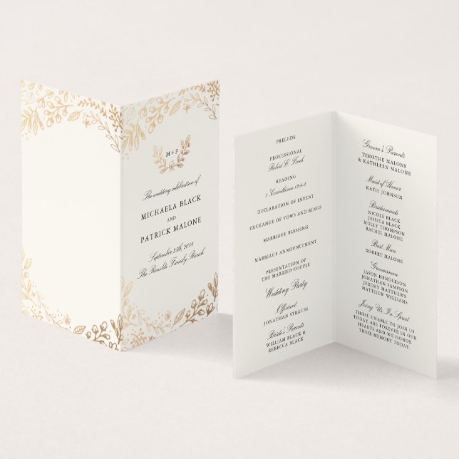 Harvest Flowers Mini Wedding Program (Inside and Outside)