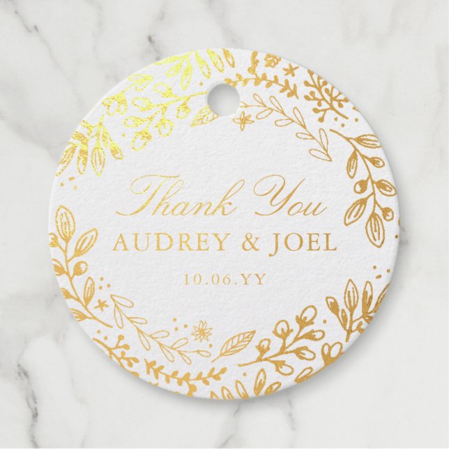 Harvest Flowers Wedding Favour Tags (Front)