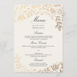 Harvest Flowers Wedding Menu
