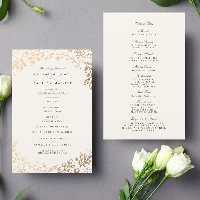 Harvest Flowers Wedding Program (Creator Uploaded)