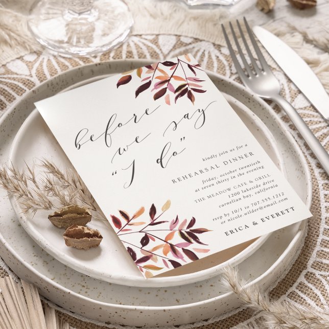 Harvest Foliage Rehearsal Dinner Invitation (Creator Uploaded)