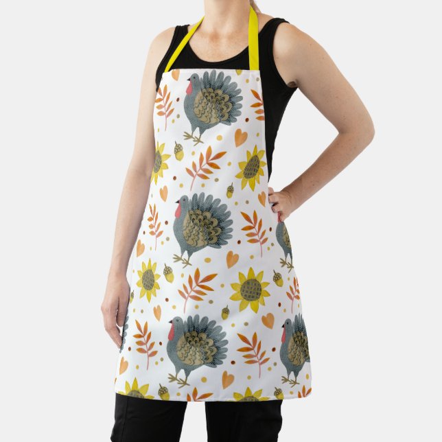 Harvest Folk Turkeys Apron (Insitu)