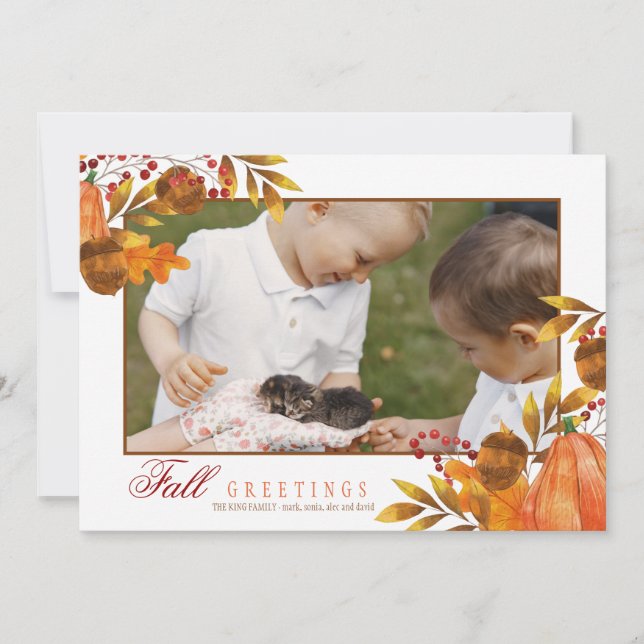 Harvest Frame Photo Greeting Card (Front)