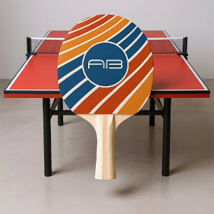 Harvest Gold 1970's Stripes Ping Pong Paddle