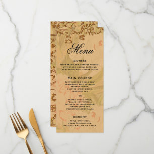 Harvest Gold Boho and Gold Leaf Wedding Menu