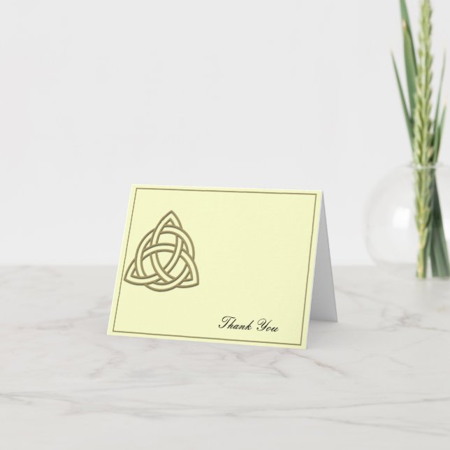 Harvest Gold Celtic Knot Thank You Card (Front)