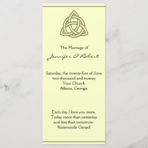 Harvest Gold Celtic Knot Wedding Program Programme