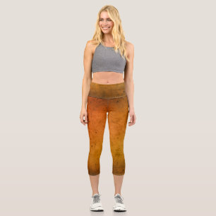 Harvest Gold Solid Plain Colour Capri Leggings