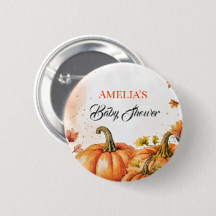 Harvest Gourd Watercolor Baby Shower Party 6 Cm Round Badge