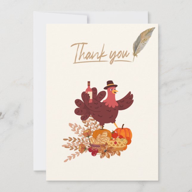 Harvest Gratitude: Thanksgiving Greetings Thank You Card (Front)