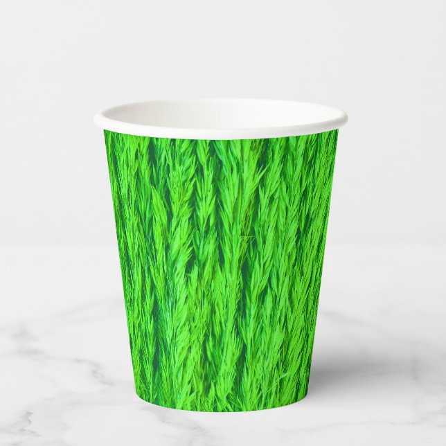 Harvest Green Grass Seed Photo Paper Cups (Front)