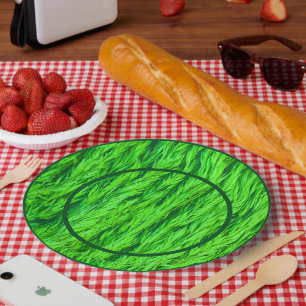 Harvest Green Grass Seed Photo  Paper Plate