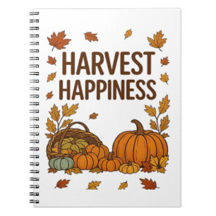 Harvest Happiness – Autumn Pumpkin & Fall Leaves D Notebook