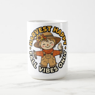 Harvest Happy Fall Vibes Only Scarecrow Coffee Mug