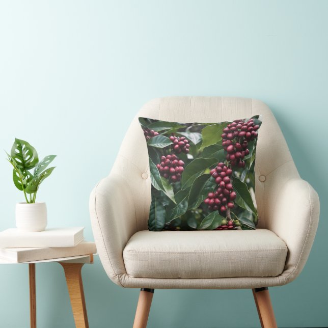**"Harvest in Bloom: Coffee Beans on the Tree"** Cushion (Chair)