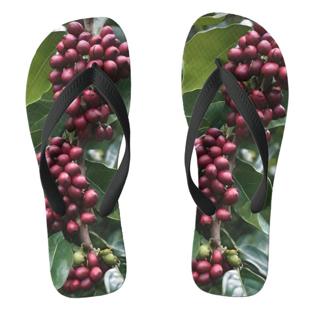 **"Harvest in Bloom: Coffee Beans on the Tree"** Jandals (Footbed)