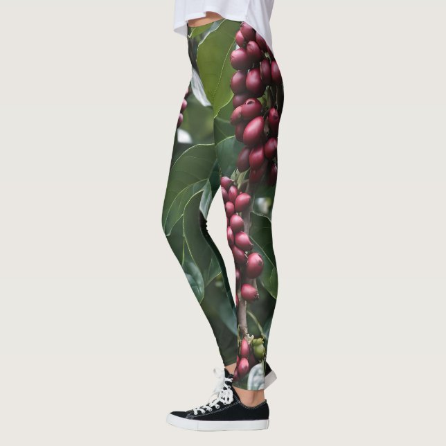 **"Harvest in Bloom: Coffee Beans on the Tree"** Leggings (Left)