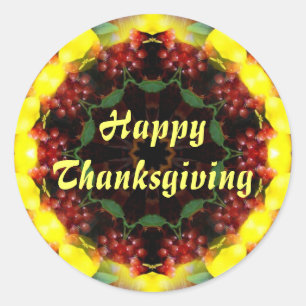 Harvest Kaleidoscope Thanksgiving Classic Round Sticker