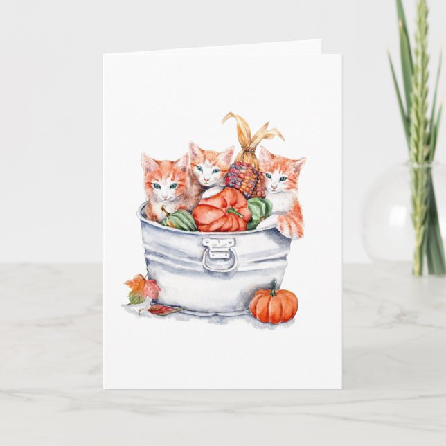 Harvest Kittens Card (Front)