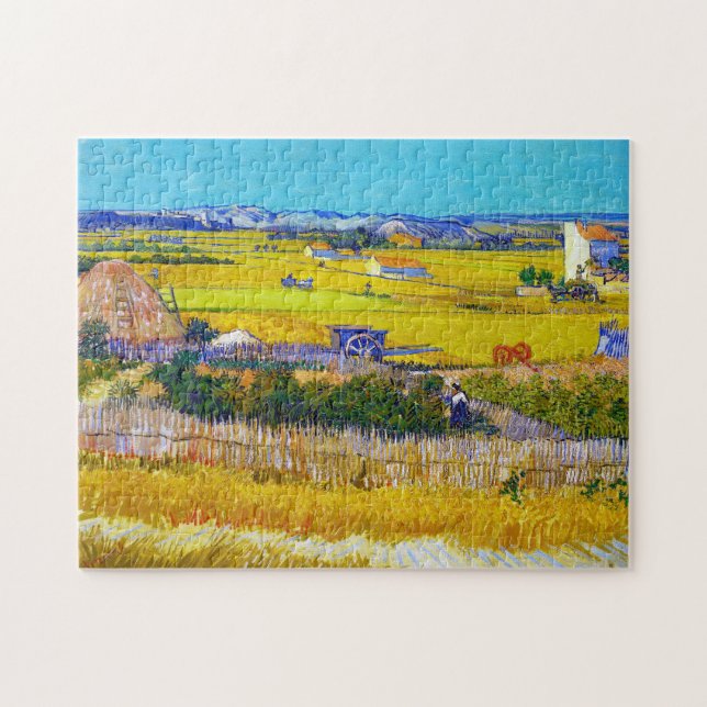 Harvest Landscape with Blue Cart Vincent Van Gogh Jigsaw Puzzle (Horizontal)