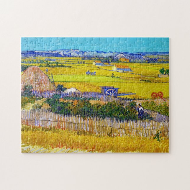 Harvest Landscape with Blue Cart Vincent Van Gogh Jigsaw Puzzle (Horizontal)