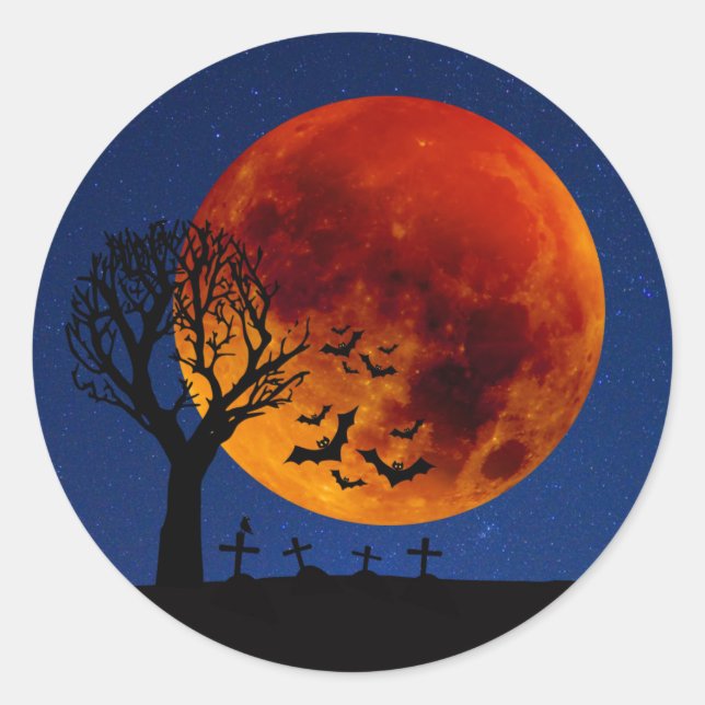 Harvest Moon Halloween Classic Round Sticker (Front)
