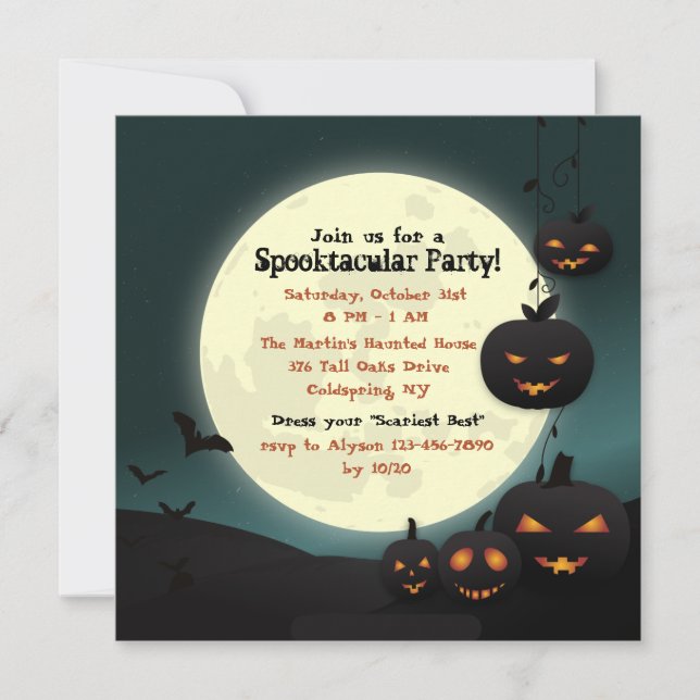Harvest Moon Halloween Party Invitation (Front)