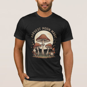 Harvest Moon Magic Vintage Mushroom Illustration T-Shirt