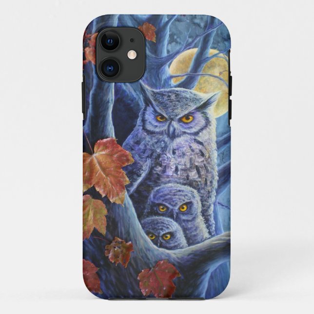 Harvest Moon Owls Case-Mate iPhone Case (Back)