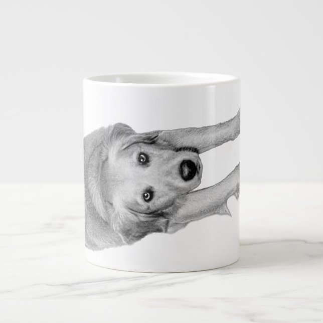 Harvest Morning Pup Large Coffee Mug (Front)
