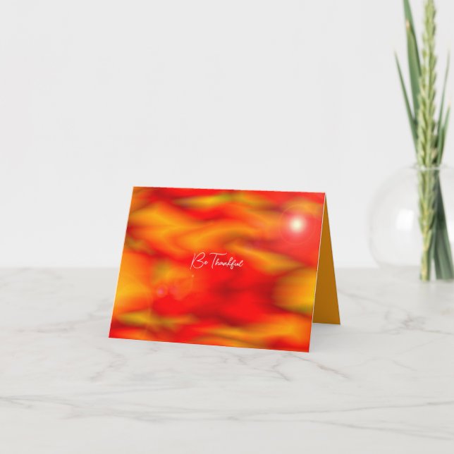 Harvest Orange and Gold Be Thankful Minimalist v2 Holiday Card (Front)