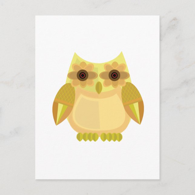 Harvest Owl - Yellow Postcard (Front)