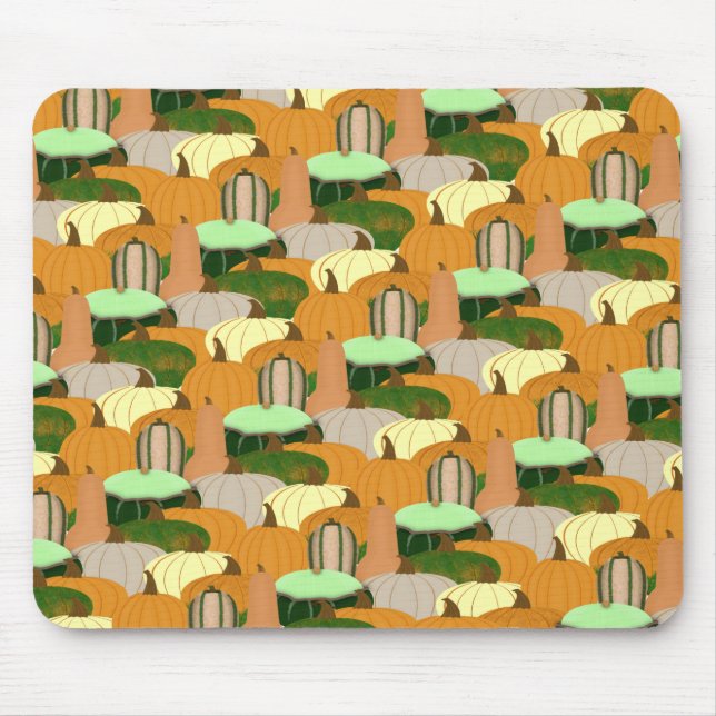Harvest Pattern Autumn Squash Mouse Pad (Front)