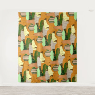Harvest Pattern Autumn Squash Tapestry