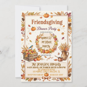 Harvest Pear Friendsgiving Dinner Invitation