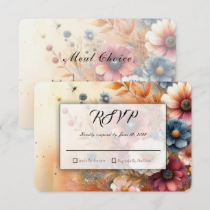 Harvest Petals and Painted Skies Wedding RSVP Card
