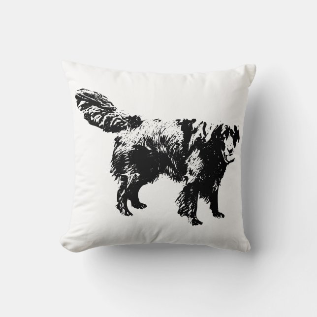 Harvest Play in Black & White Cushion (Front)