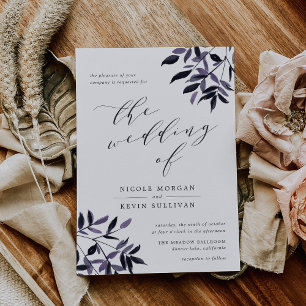 Harvest Plum   Watercolor Wedding Invitation