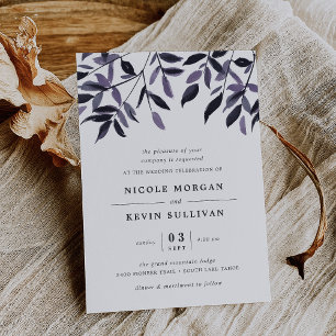 Harvest Plum   Watercolor Wedding Invitation