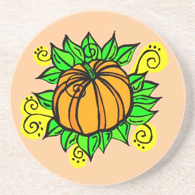 Harvest Pumpkin Coaster (Front)