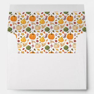 Harvest Pumpkins and Autumn Leaves Pattern Envelope