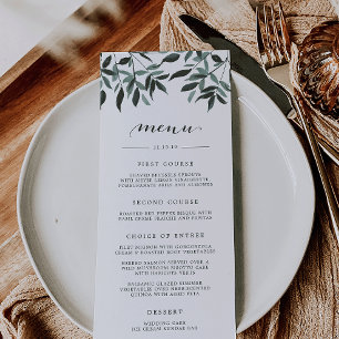 Harvest Sage   Watercolor Foliage Menu Card