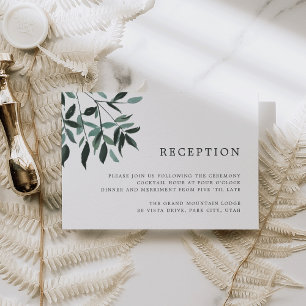 Harvest Sage   Watercolor Foliage Reception Card