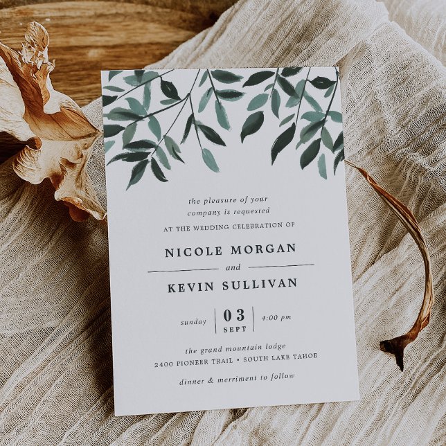 Harvest Sage | Watercolor Wedding Invitation (Creator Uploaded)