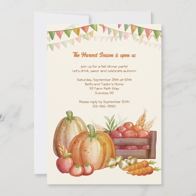 Harvest Season Invitation (Front)