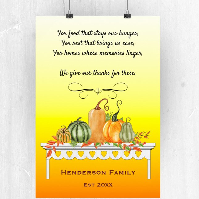 Harvest Table Thankful Blessing Poster (Creator Uploaded)
