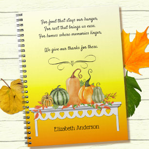 Harvest Table Thankful Blessing Spiral Notebook