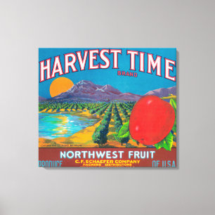 Harvest Time Apple Label - Yakima, WA Canvas Print