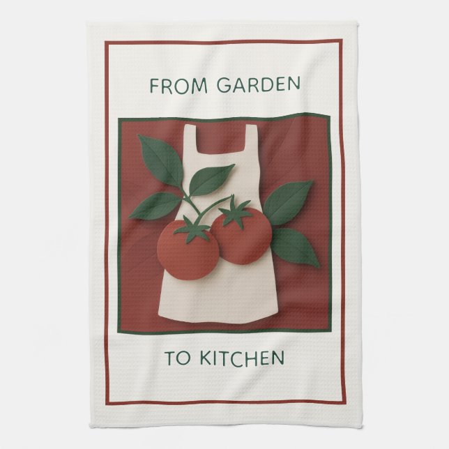 Harvest-to-Table Tomato Chef Tea Towel (Vertical)